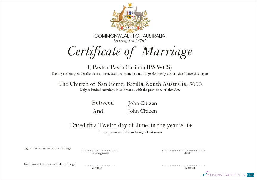 Download Australia Church of San Remo marriage certificate Photoshop template